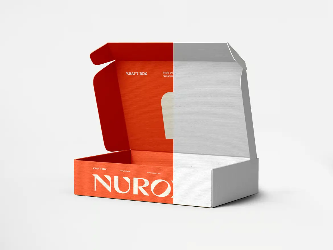 牛皮纸邮寄盒品牌样机PSD模板 Kraft Paper Mailing Box Branding Mockup Set
