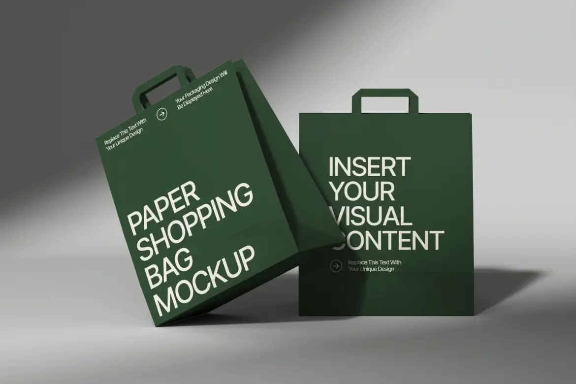 纸质购物袋样机PSD模板 Paper Shopping Bag Mockup