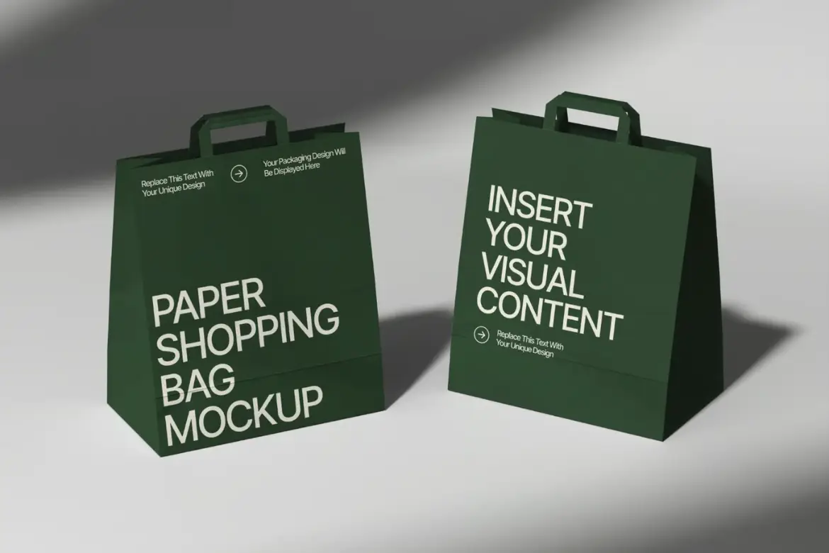 纸质购物袋样机PSD模板 Paper Shopping Bag Mockup