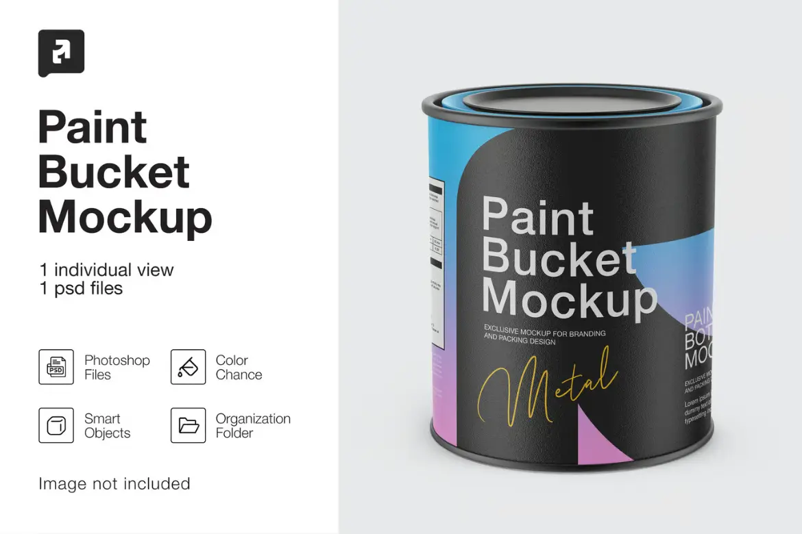 高光油漆罐样机PSD模板 Glossy Paint Can Mockup