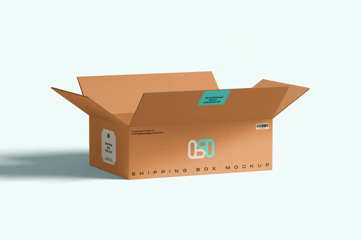 快递纸箱样机PSD模板 Box Mockup