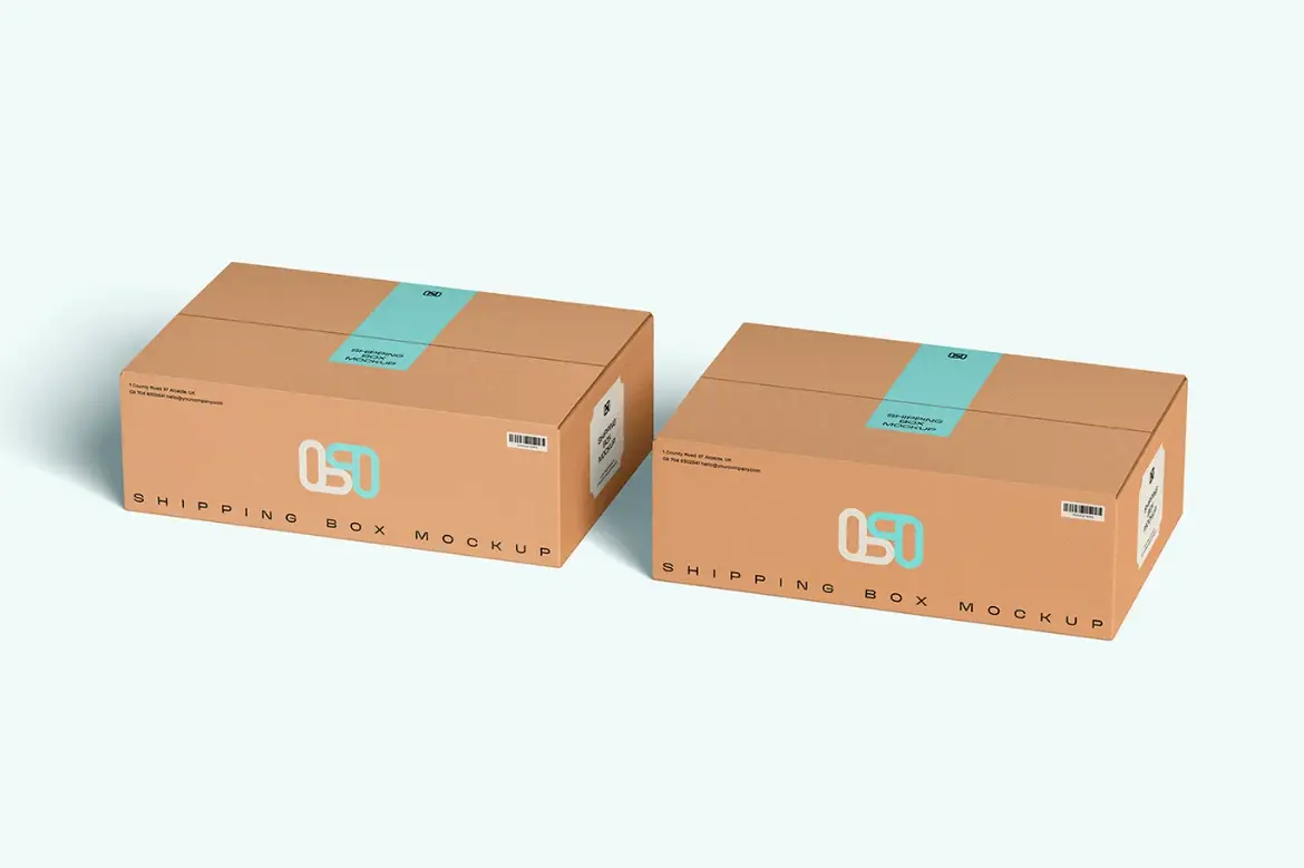 快递纸箱样机PSD模板 Box Mockup