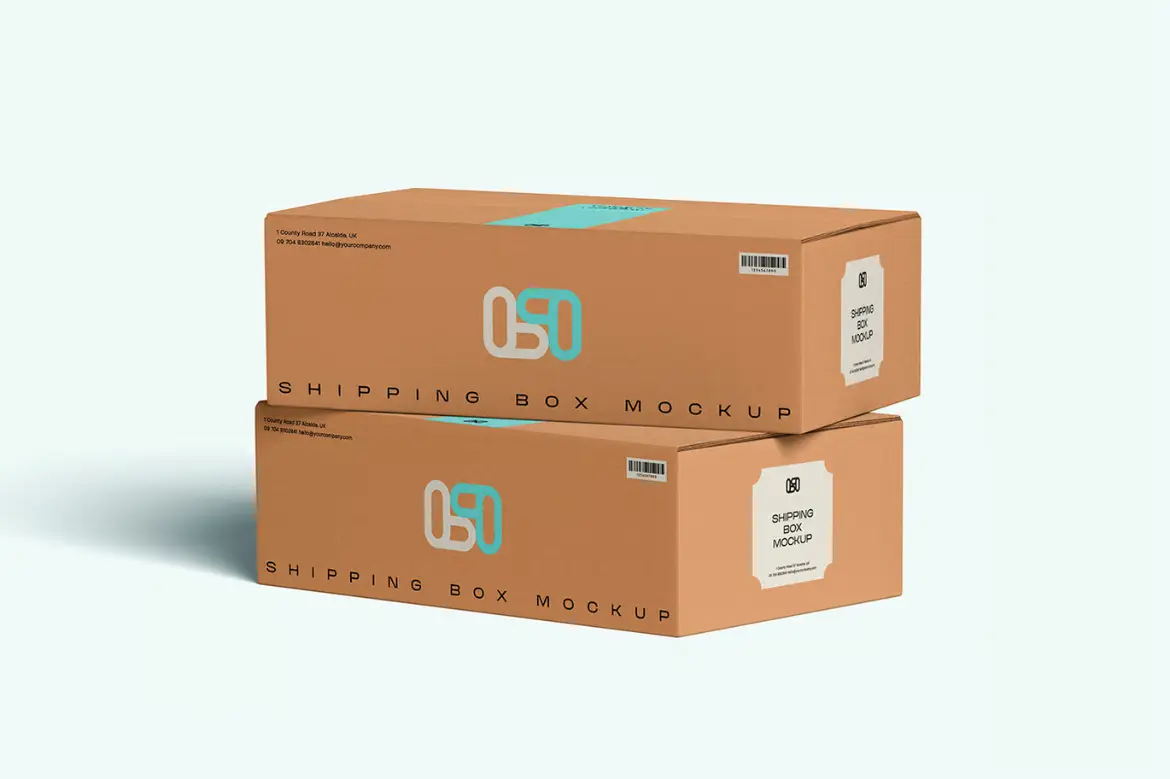 快递纸箱样机PSD模板 Box Mockup