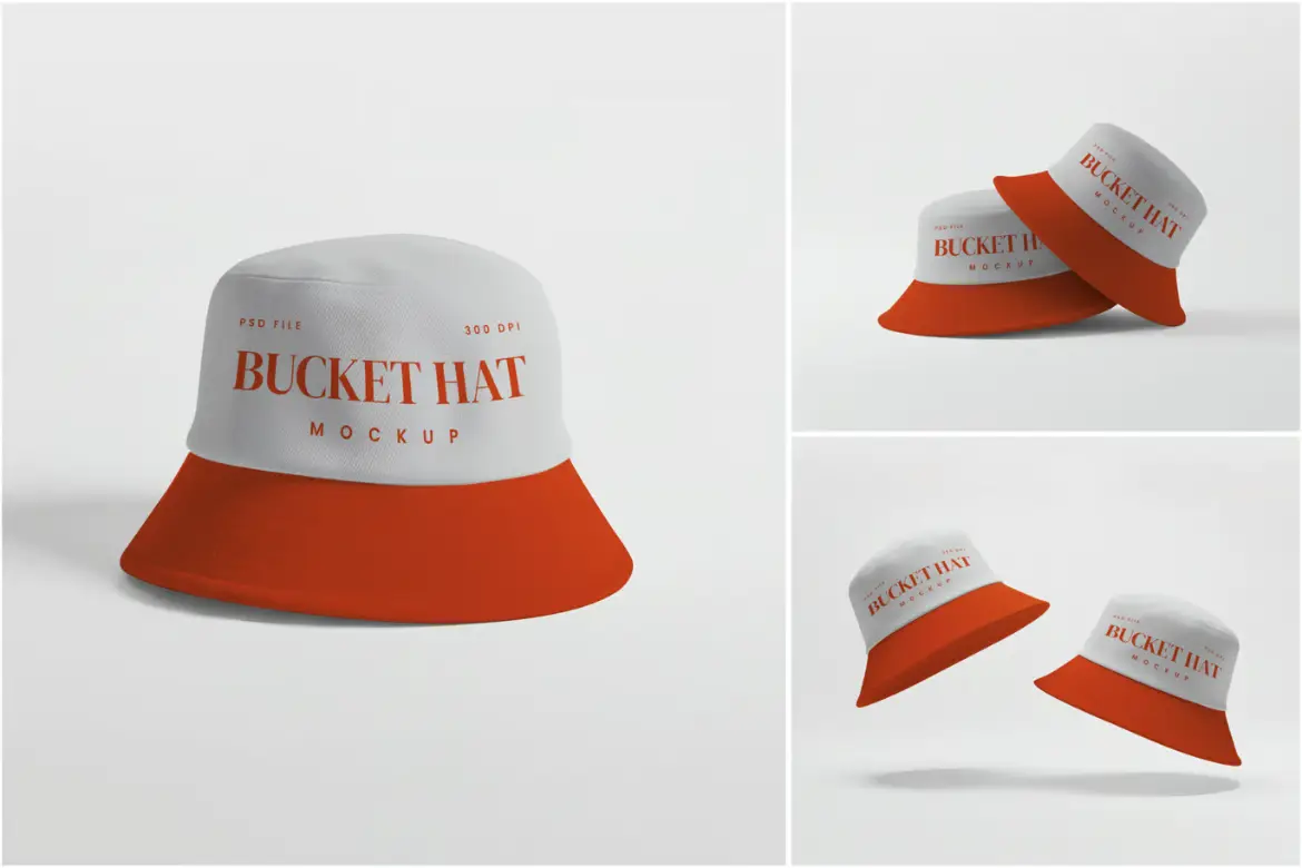 水桶帽样机PSD模板 Bucket Hat Mockup