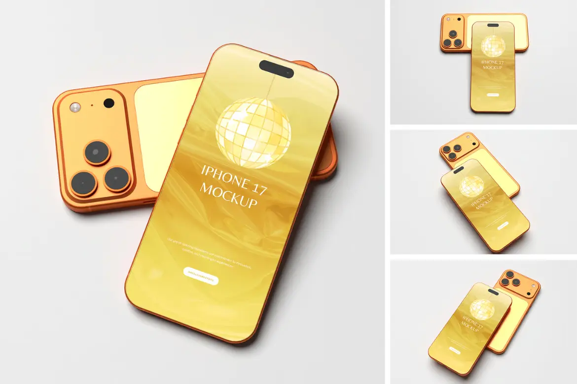 iPhone 17 Pro 样机PSD模板 iPhone 17 Pro Mockup