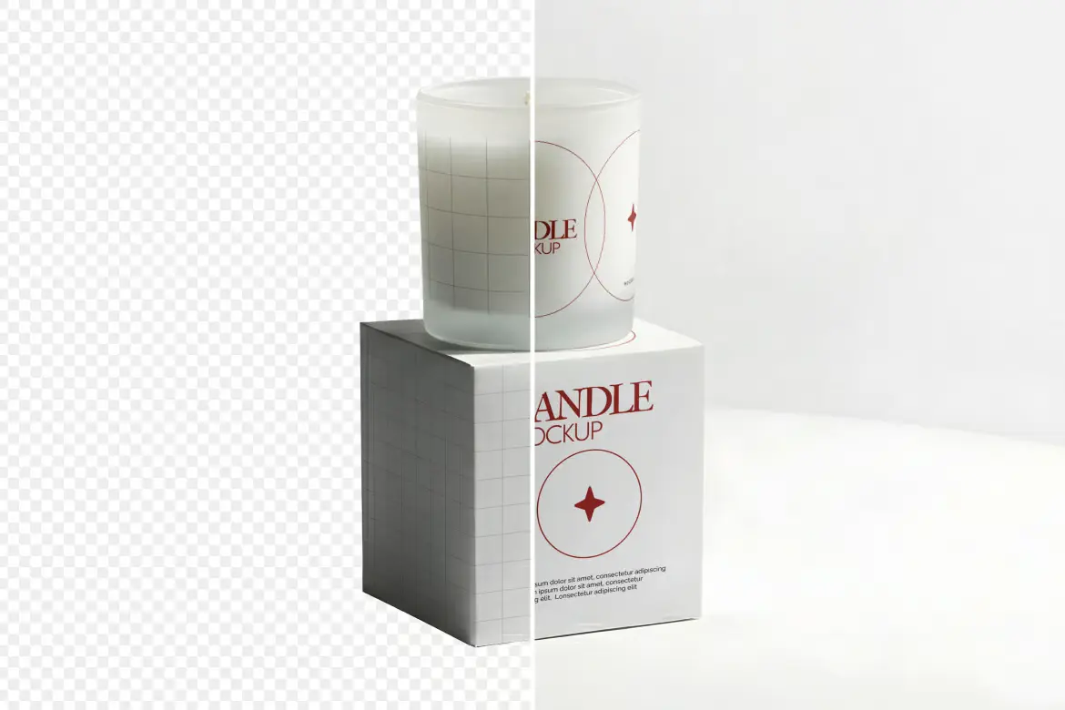 蜡烛礼盒样机PSD模板 Candle Box Mockup