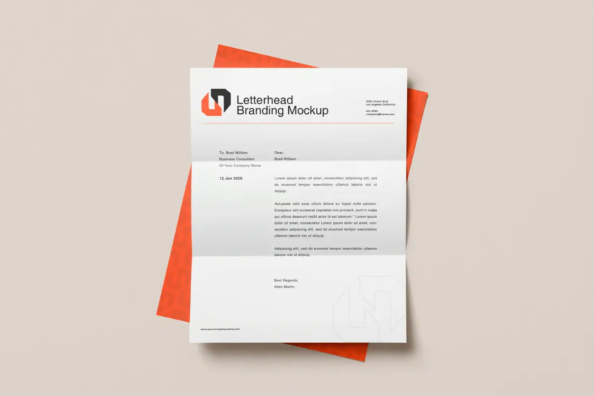 信纸样机PSD模板 Letterhead Mockup