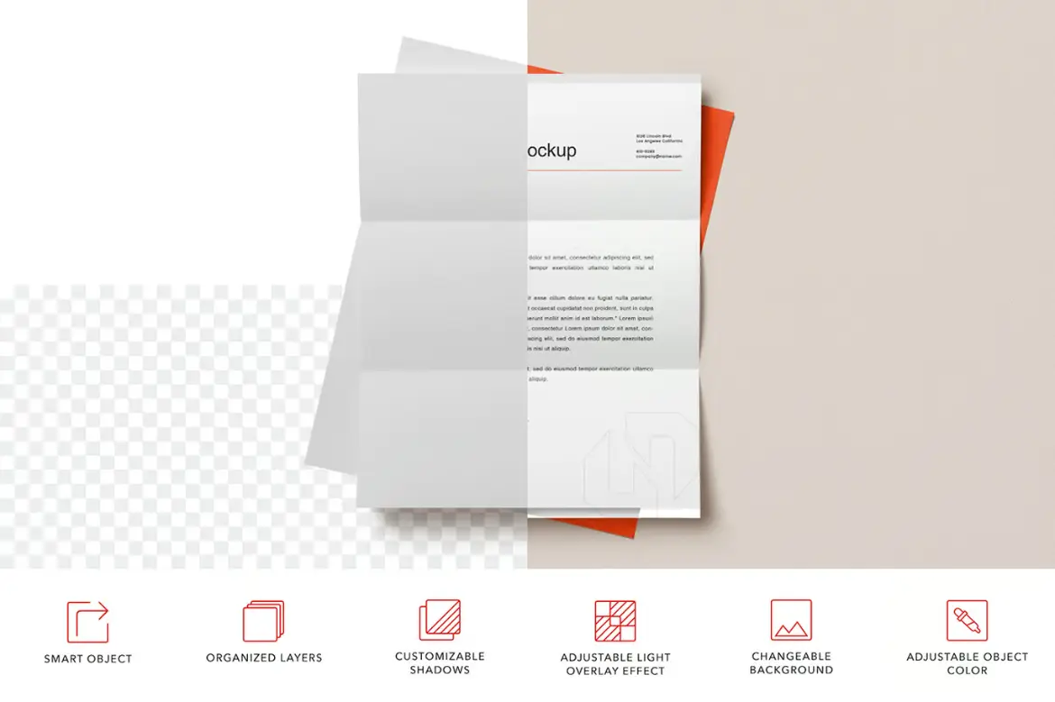 信纸样机PSD模板 Letterhead Mockup