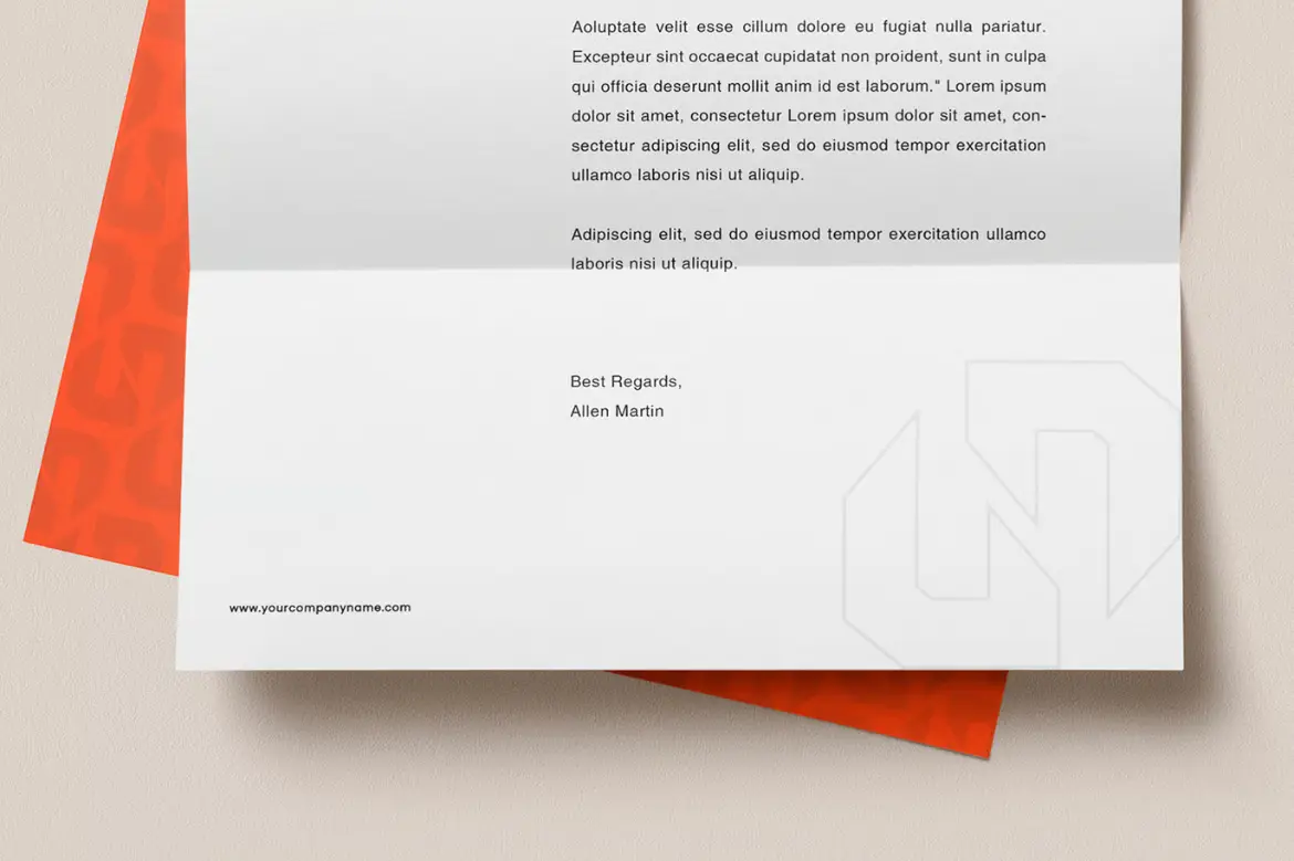 信纸样机PSD模板 Letterhead Mockup