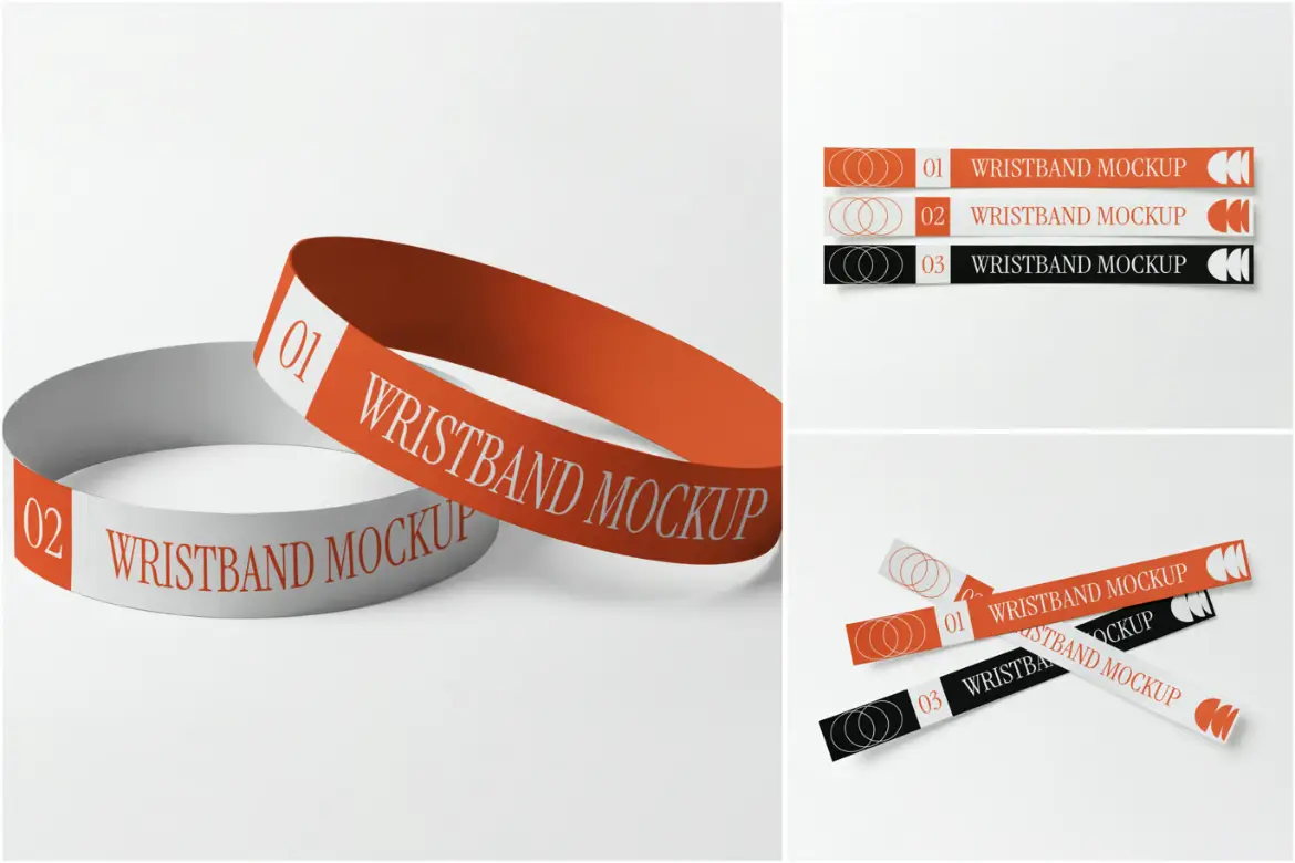 硅胶腕带样机PSD模板 Wristband Mockup
