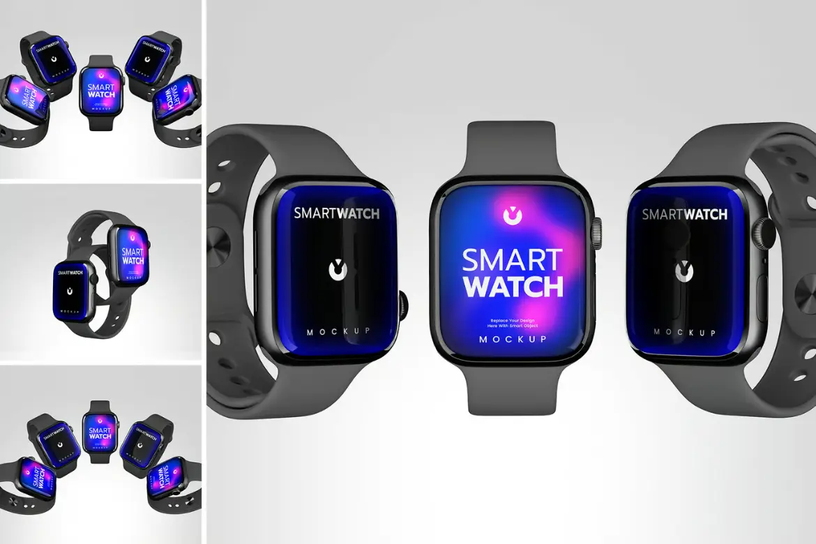 智能手表样机PSD模板 Smart Watch Mockup
