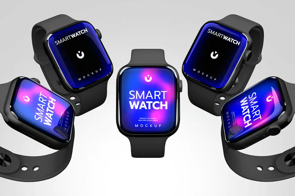 智能手表样机PSD模板 Smart Watch Mockup