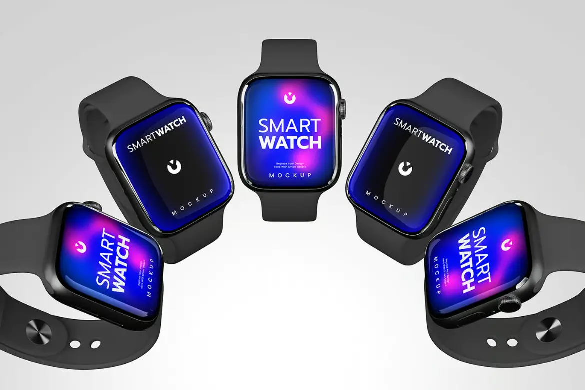 智能手表样机PSD模板 Smart Watch Mockup
