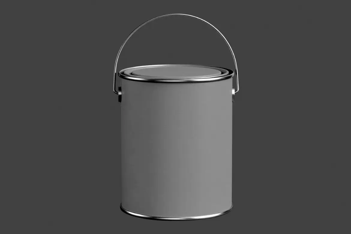 金属提手油漆罐样机PSD模板 Paint Can Mockup with Metal Handle