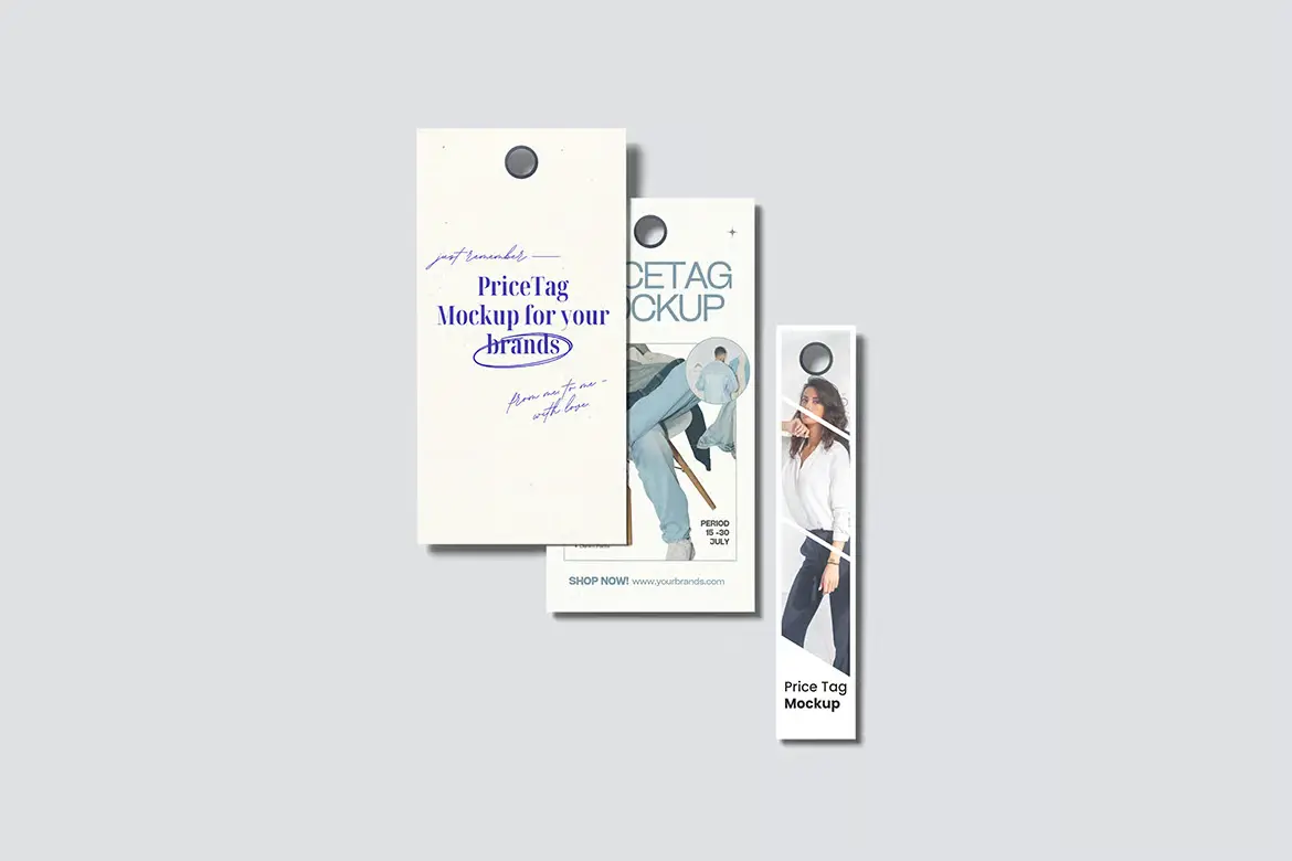 时尚价格标签样机PSD模板 Fashion Price Tag Mockup with Clean Background