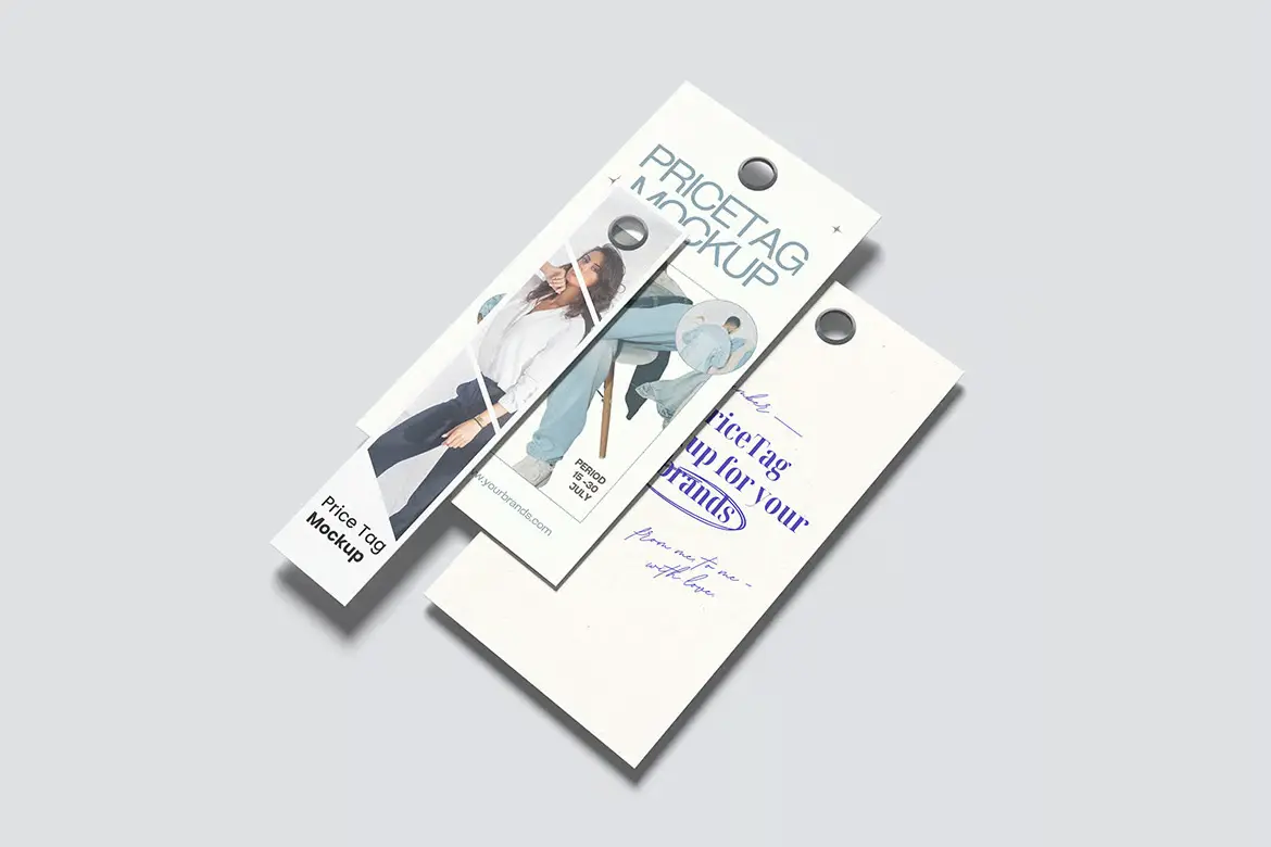 时尚价格标签样机PSD模板 Fashion Price Tag Mockup with Clean Background