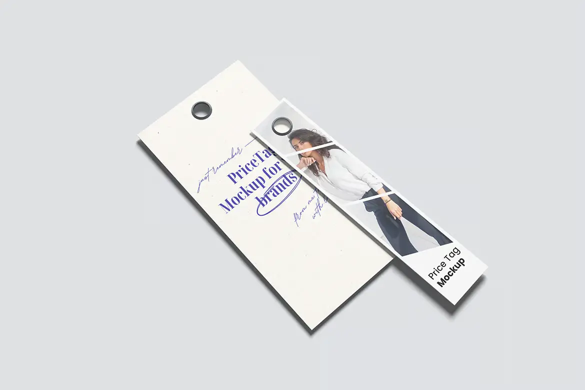 时尚价格标签样机PSD模板 Fashion Price Tag Mockup with Clean Background