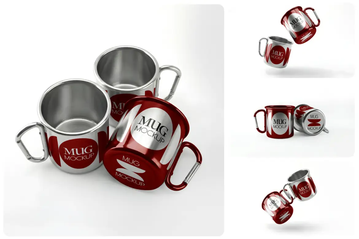 搪瓷杯样机PSD模板 Enamel Mug Mockup