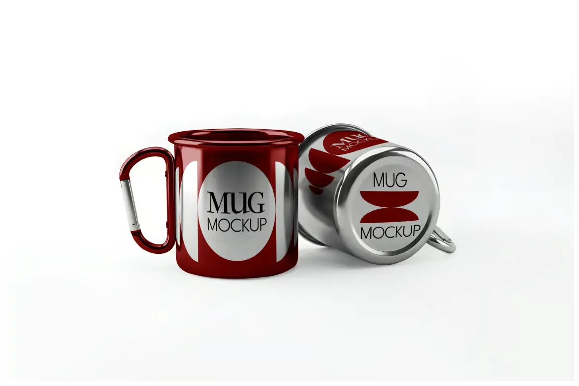 搪瓷杯样机PSD模板 Enamel Mug Mockup