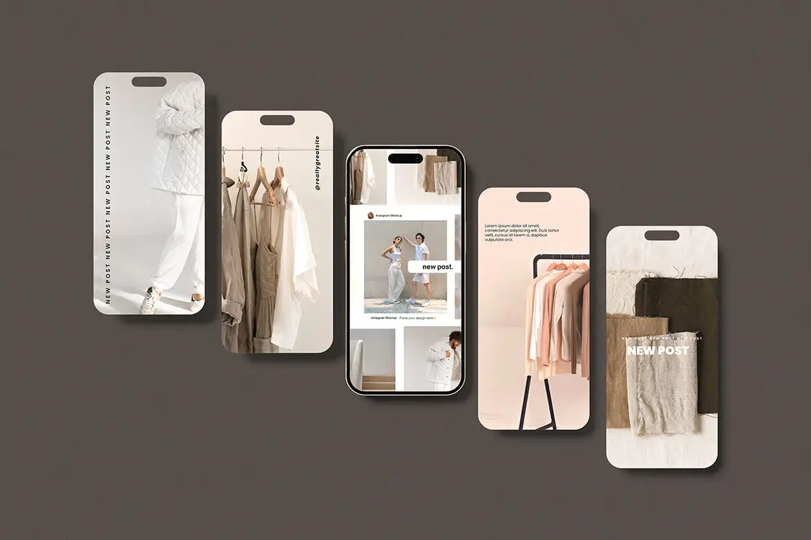 Instagram社交媒体样机PSD模板 Instagram Social Media Mockup