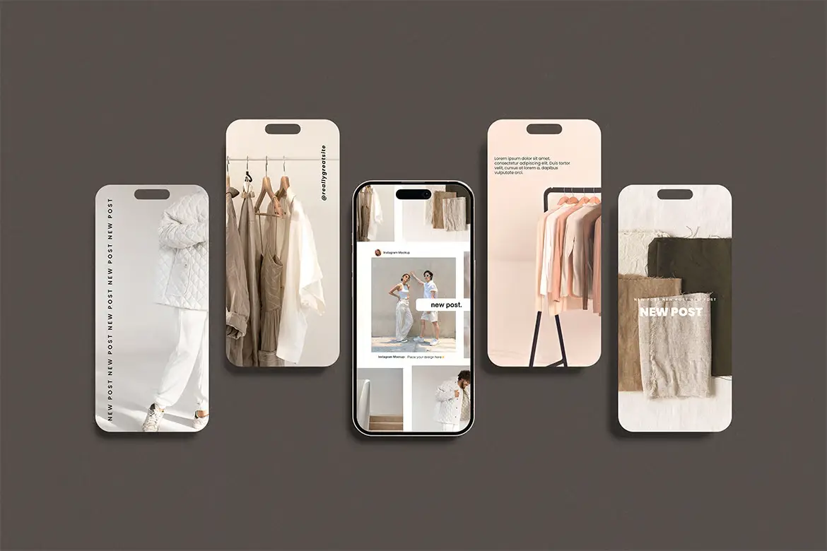 Instagram社交媒体样机PSD模板 Instagram Social Media Mockup