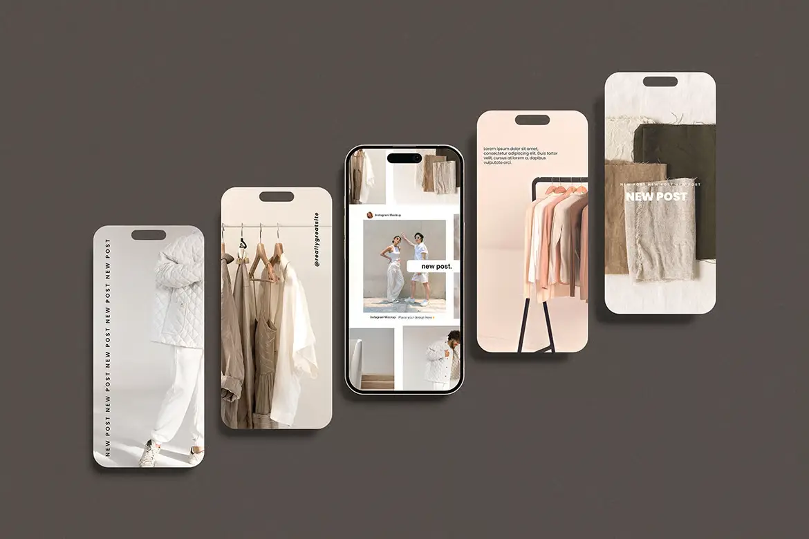 Instagram社交媒体样机PSD模板 Instagram Social Media Mockup