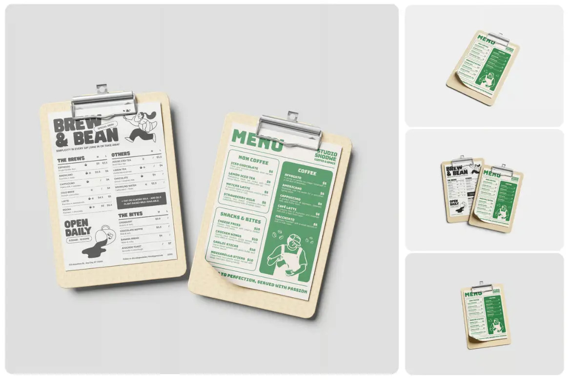 菜单样机PSD模板 Menu Mockup