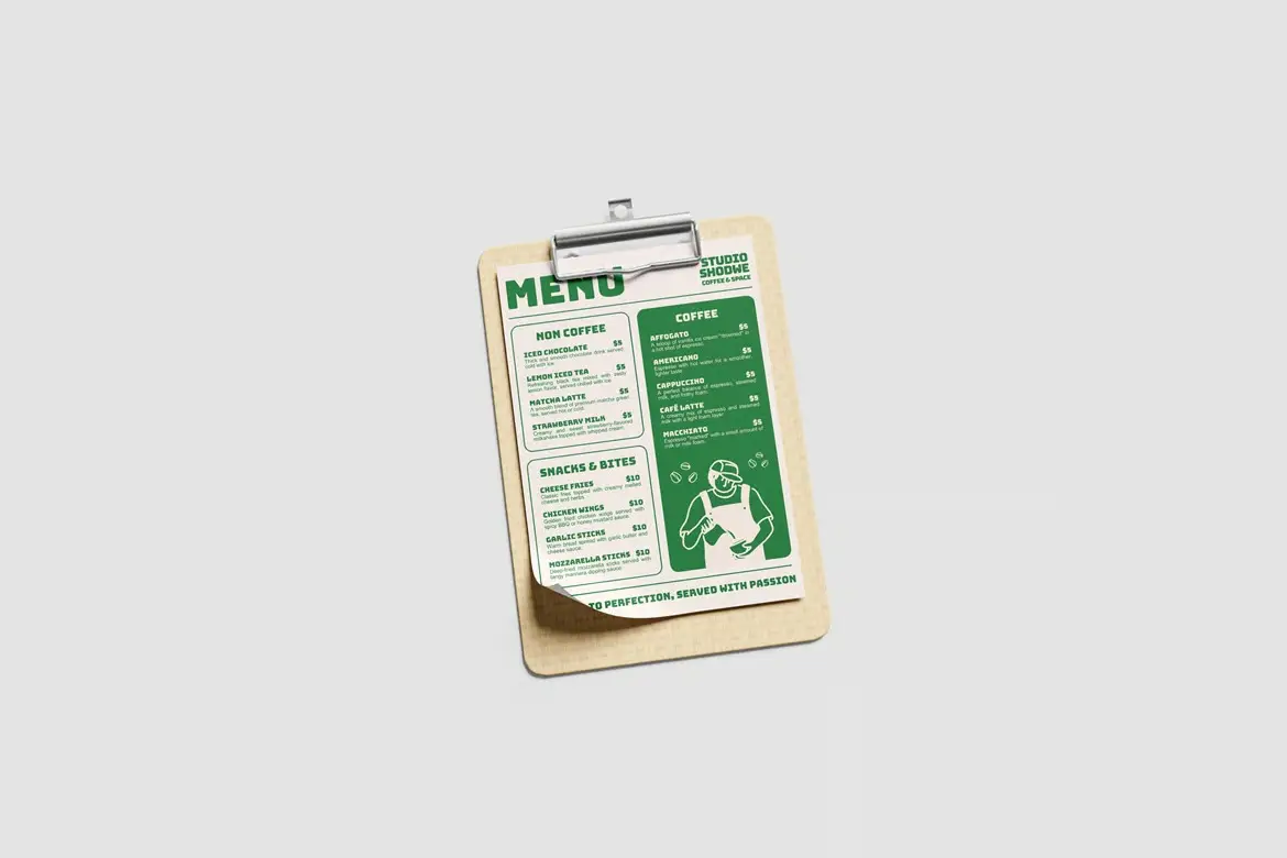 菜单样机PSD模板 Menu Mockup