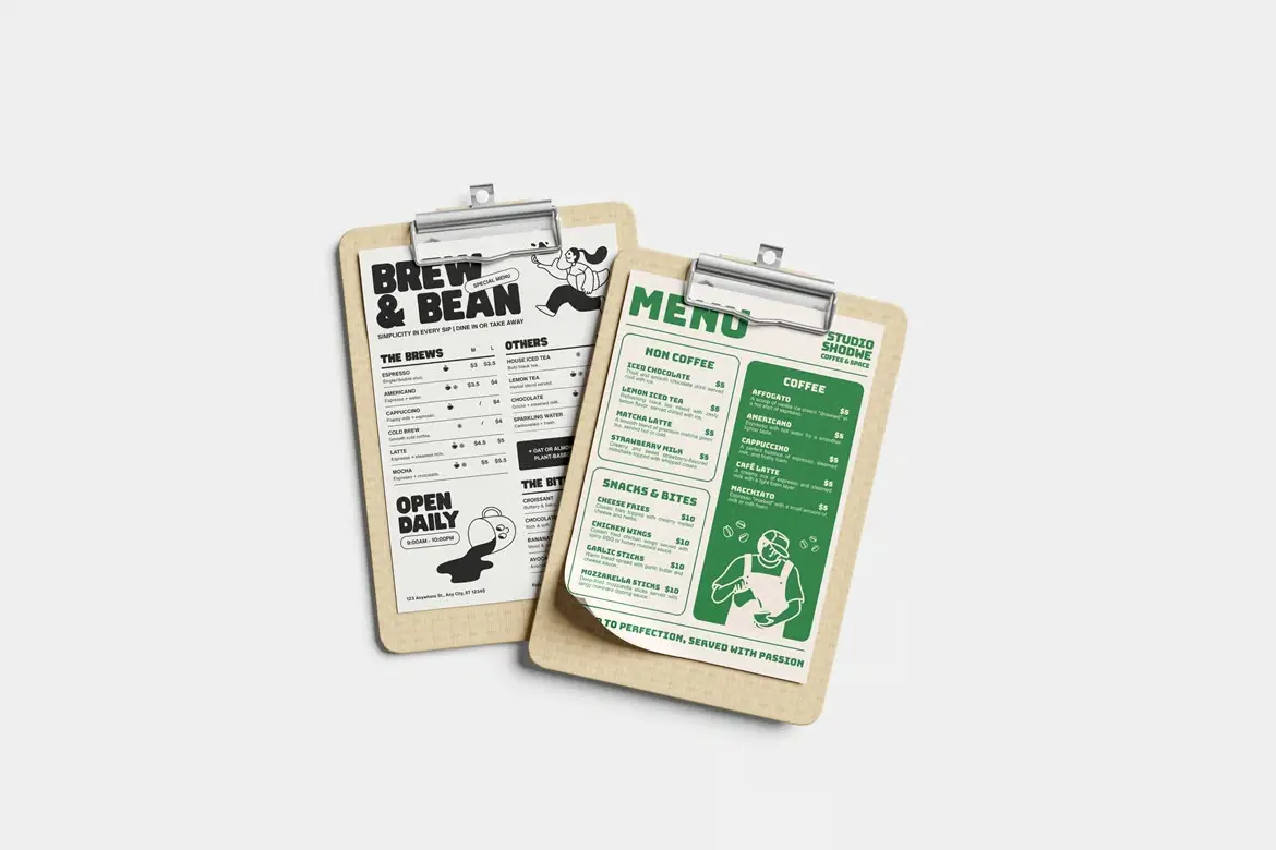 菜单样机PSD模板 Menu Mockup