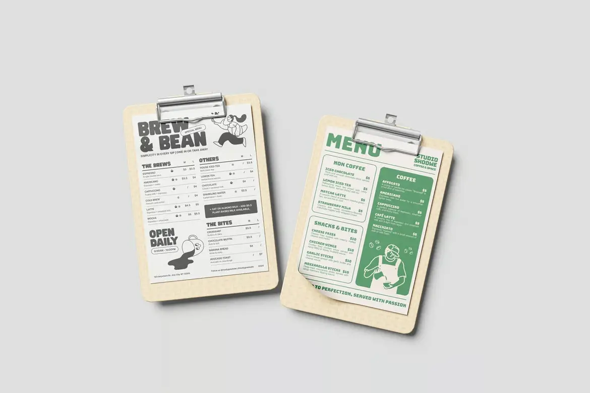 菜单样机PSD模板 Menu Mockup