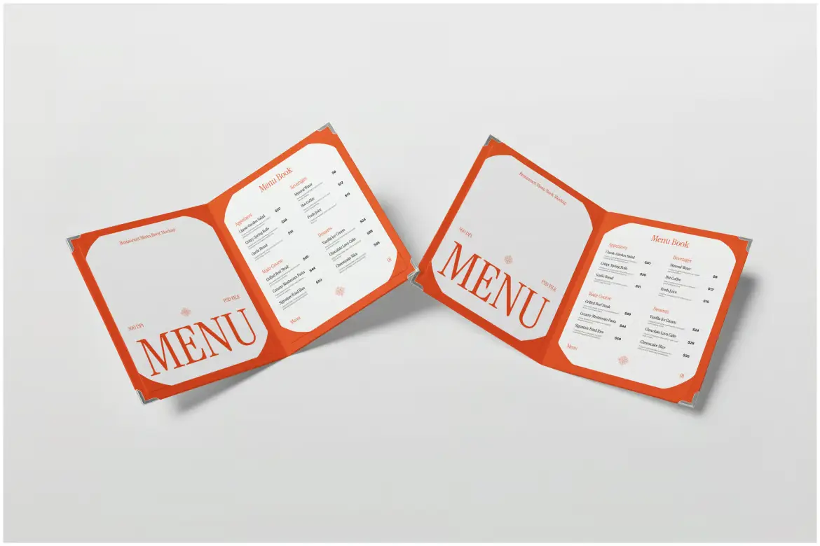 菜单样机PSD模板 Menu Book Mockup