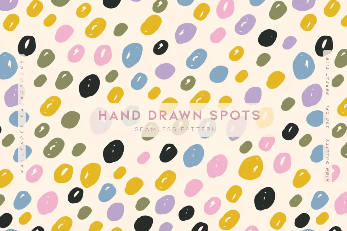 手绘斑点图案素材 Hand Drawn Spots