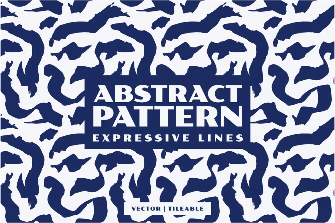 抽象画笔笔触无缝矢量图案素材 Abstract Pattern | Expressive Lines