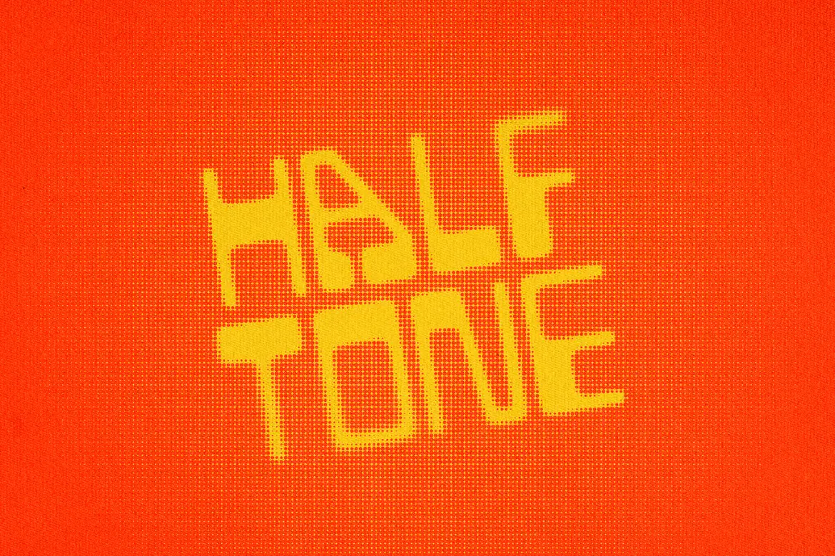活力半调文字特效PSD模板 Vibrant Halftone Text Effect