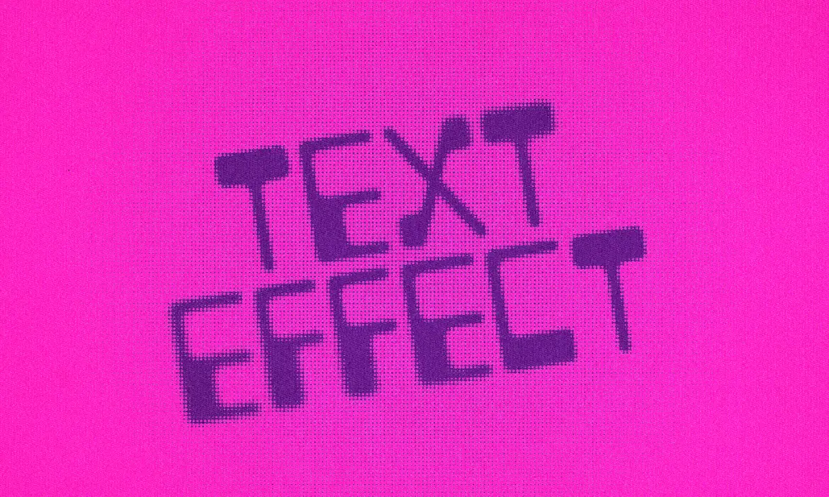 活力半调文字特效PSD模板 Vibrant Halftone Text Effect