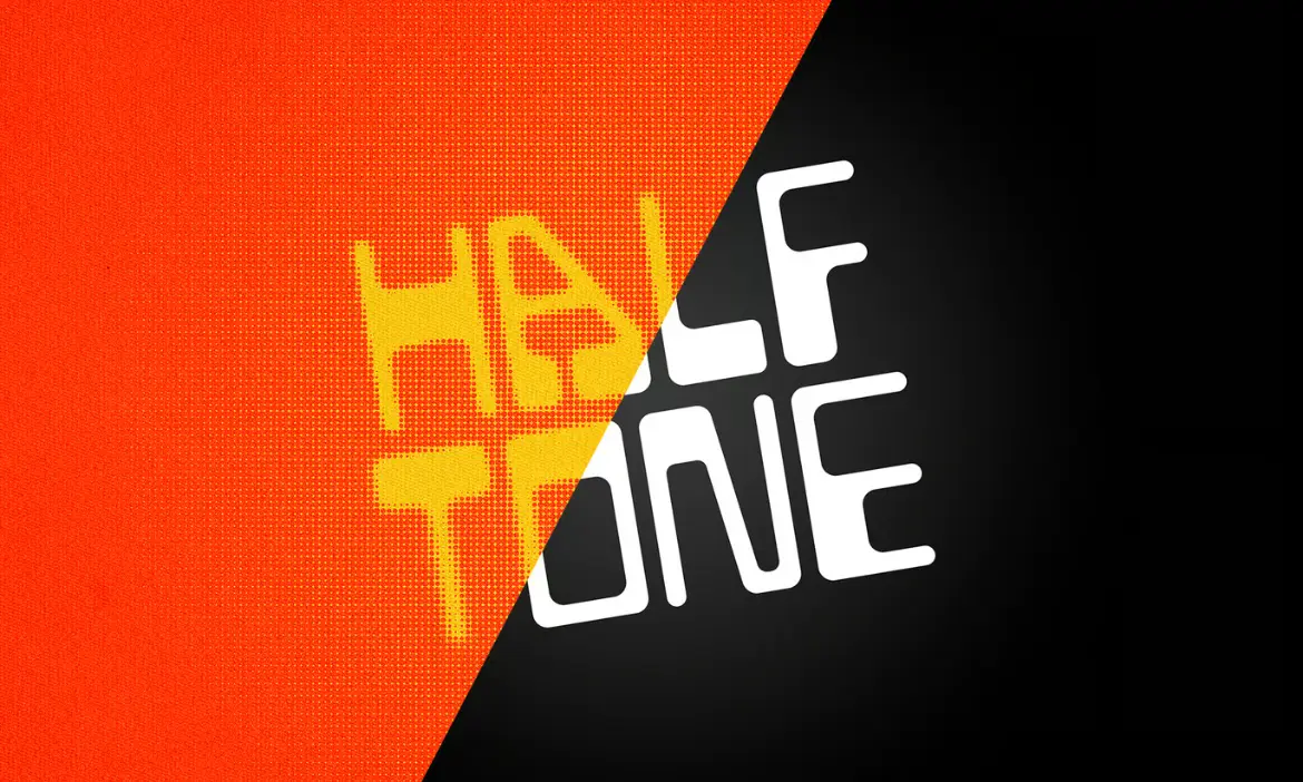 活力半调文字特效PSD模板 Vibrant Halftone Text Effect