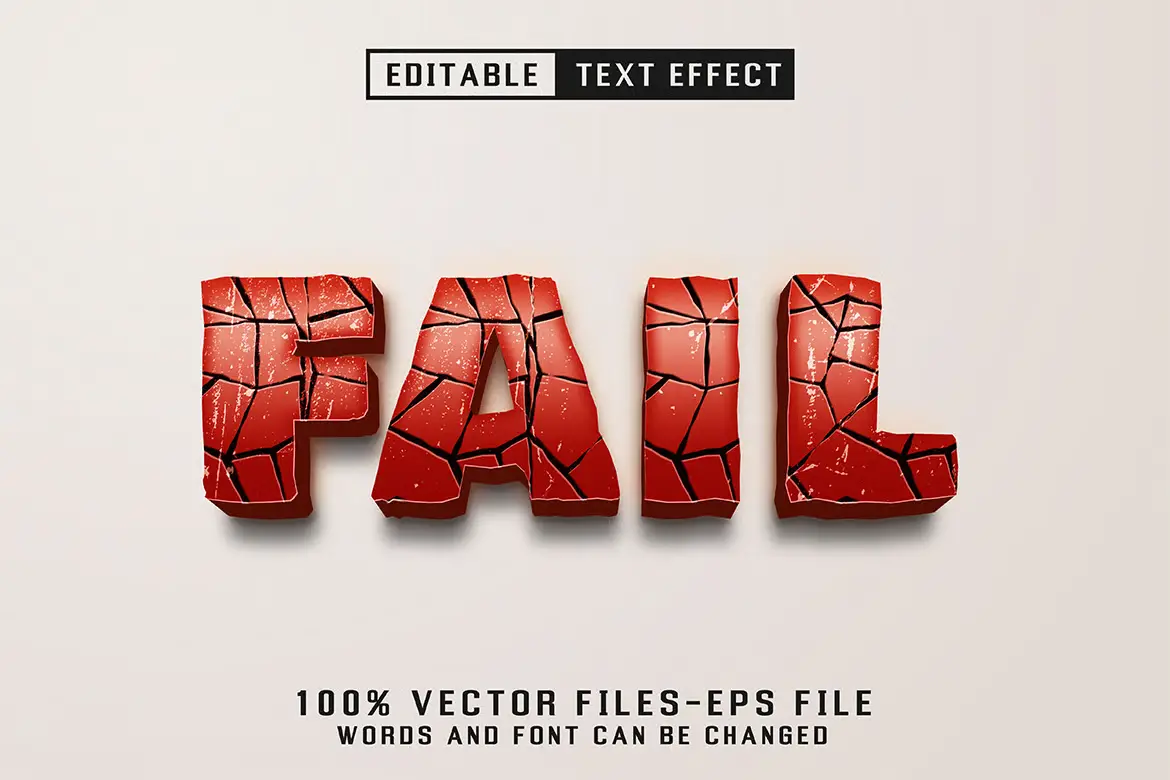 碎裂故障可编辑文字矢量特效模板 Fail Editable Text Effect