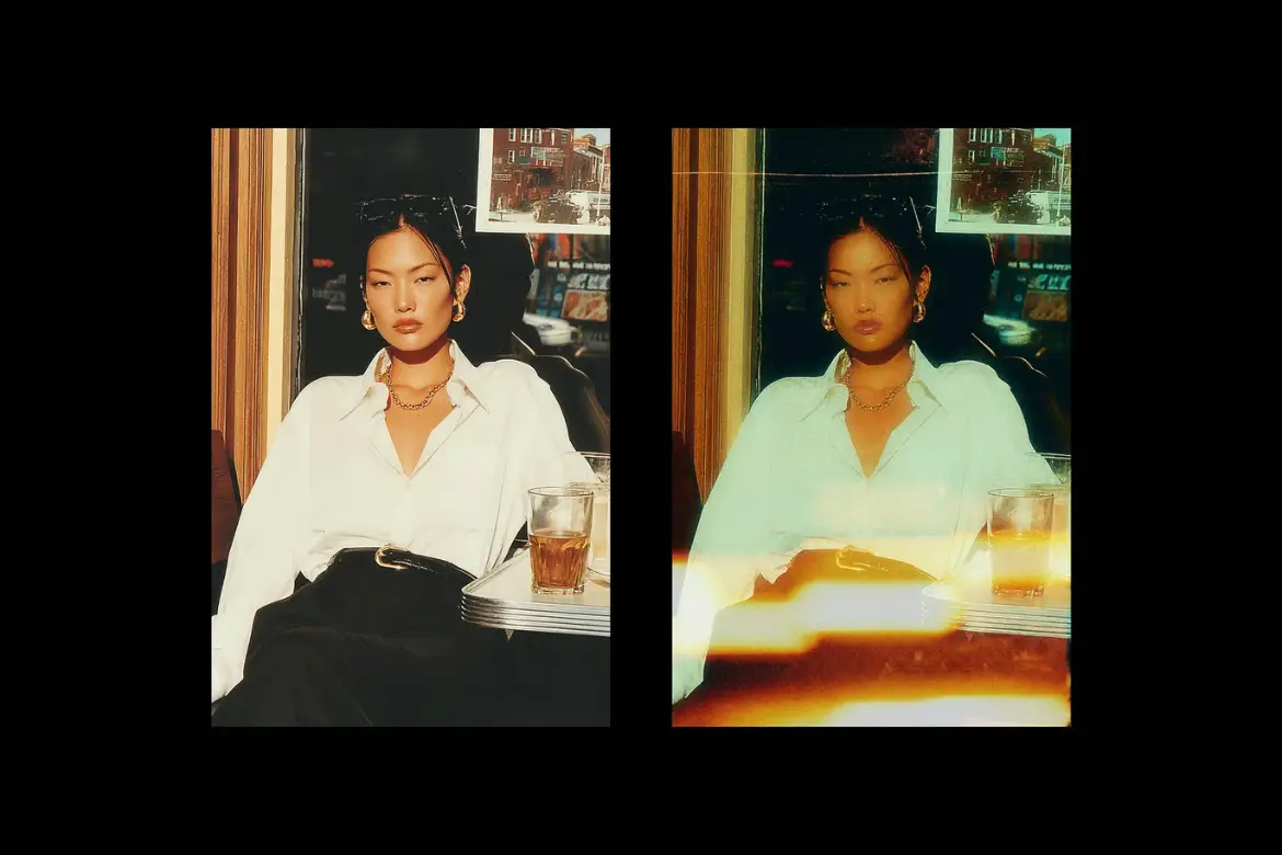 胶片漏光照片特效PSD模板 Film Leak Photo Effect
