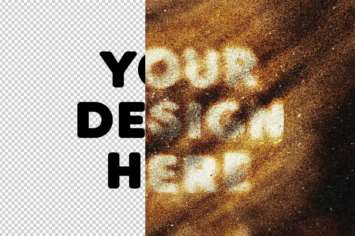 沙尘暴扭曲文字特效PSD模板 Sand Storm Distortion Text Effect