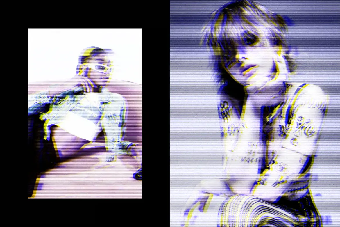 3D立体故障照片特效PSD模板 Anaglyph Glitch Photo Effect