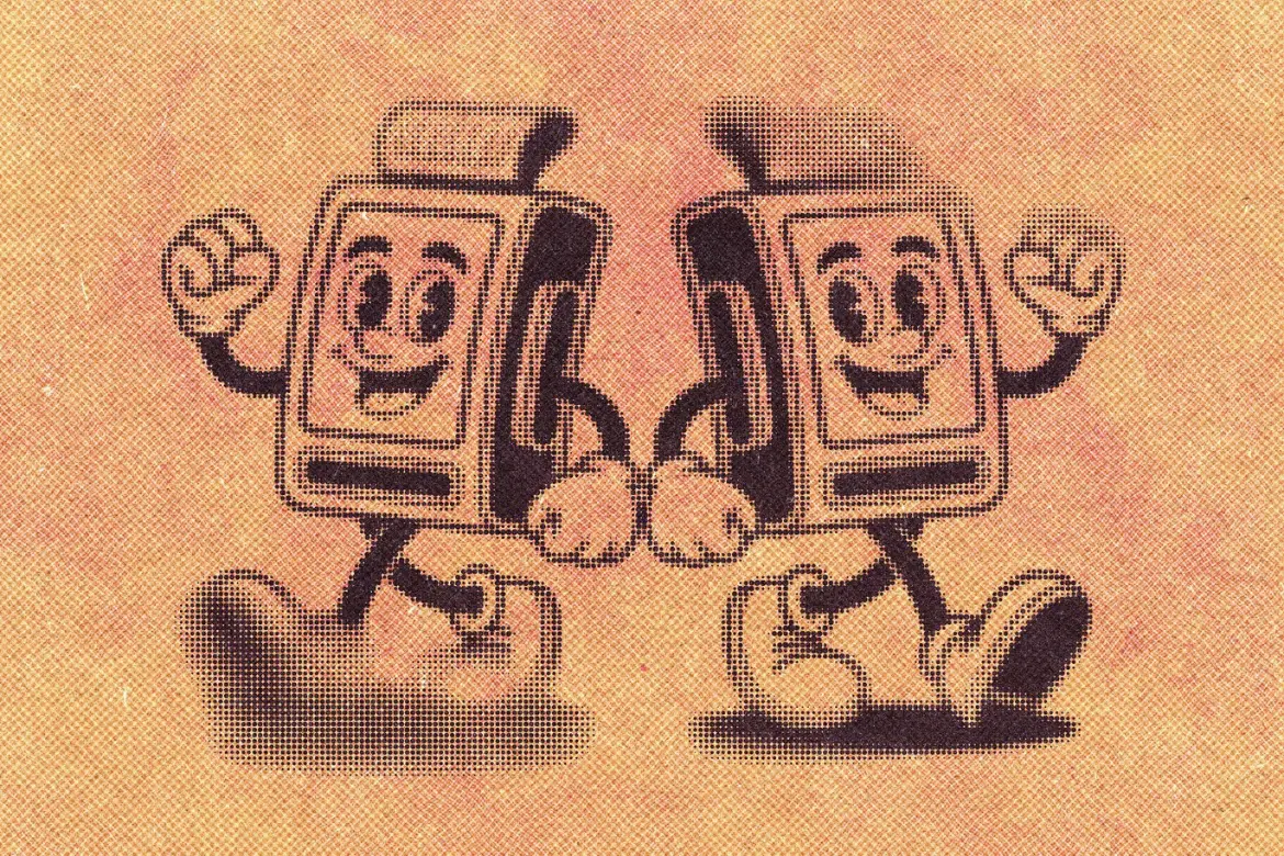 模糊半调网点文字特效PSD模板 Blur Halftone Effect