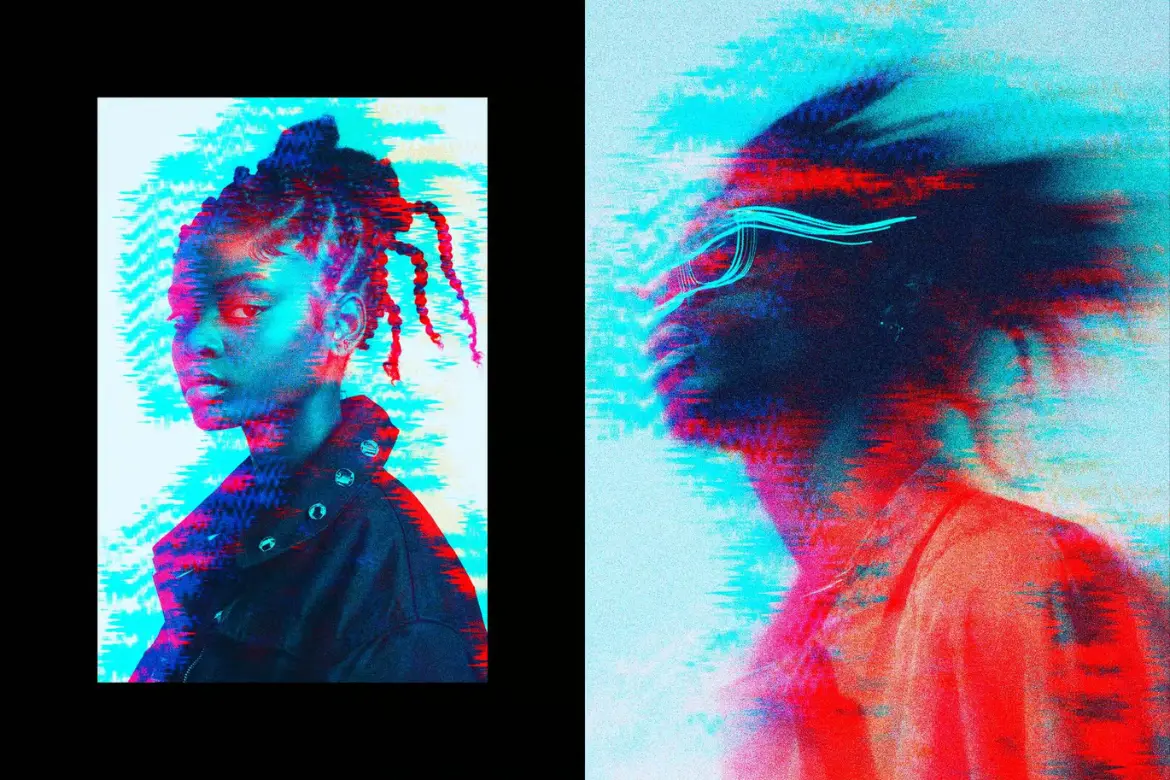 失真故障特效PSD模板 Distorted Glitch Effect