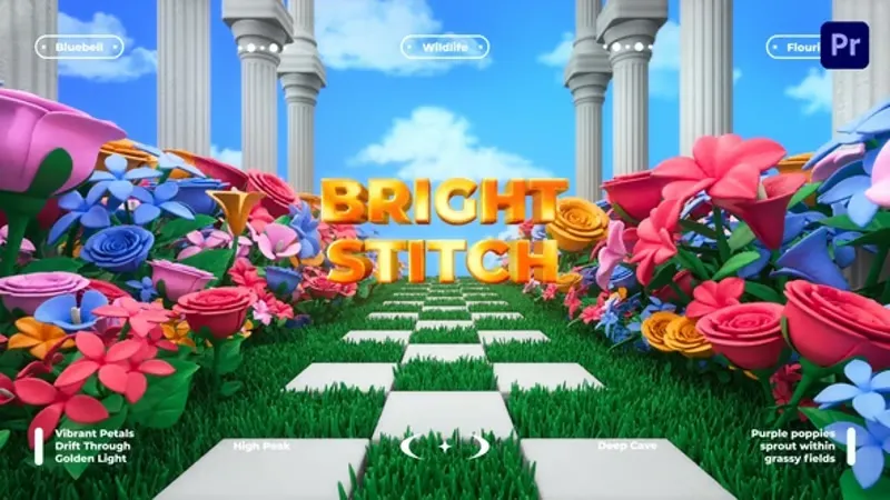 3D繁花生长标题动画PR模板