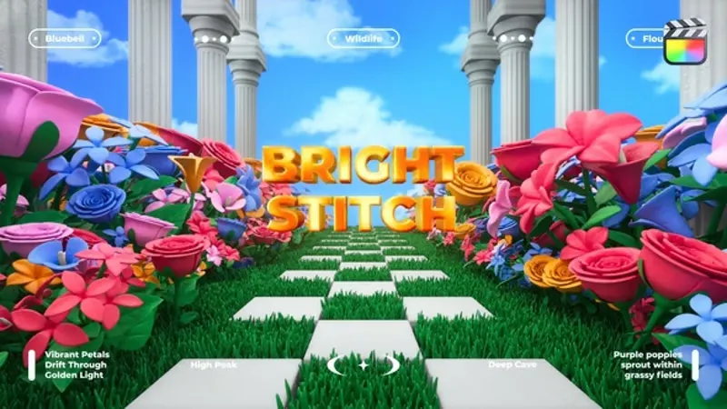 3D繁花绽放自然仙境标题动画FCPX模板