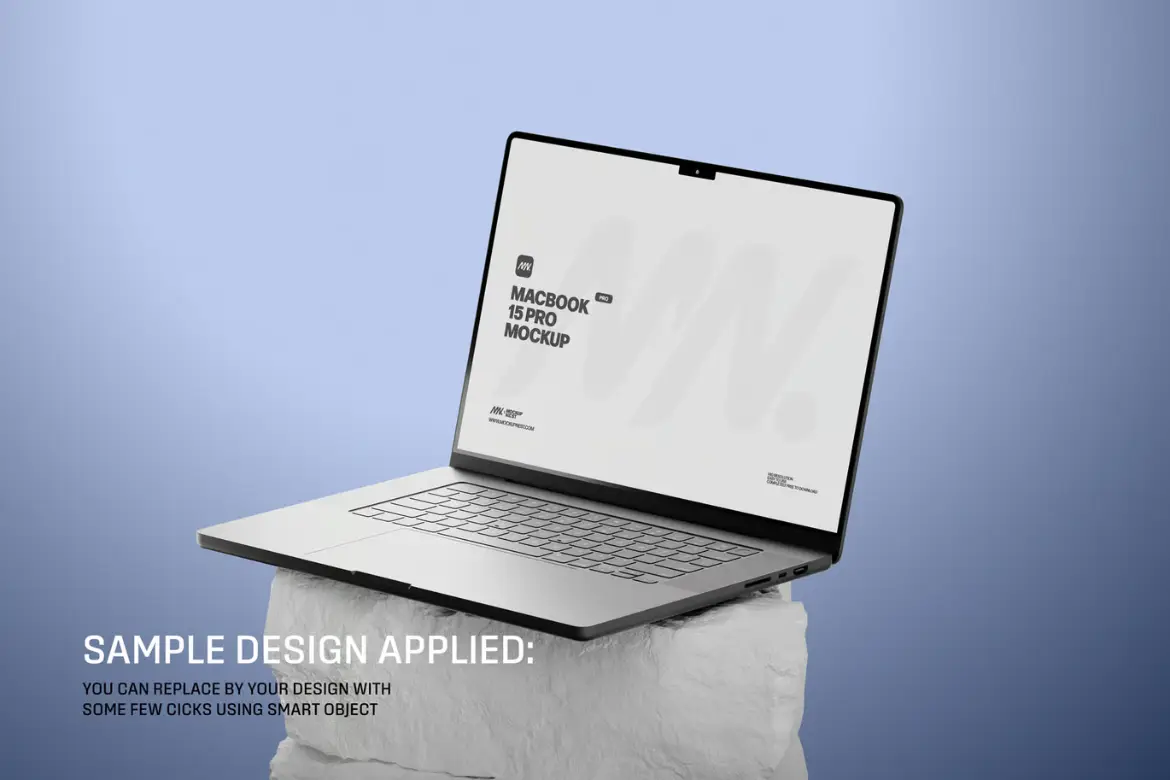 MacBook Pro白色岩石样机PSD模板