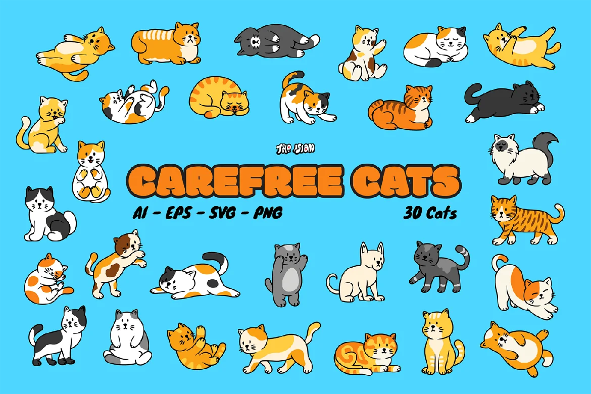 猫咪插画素材