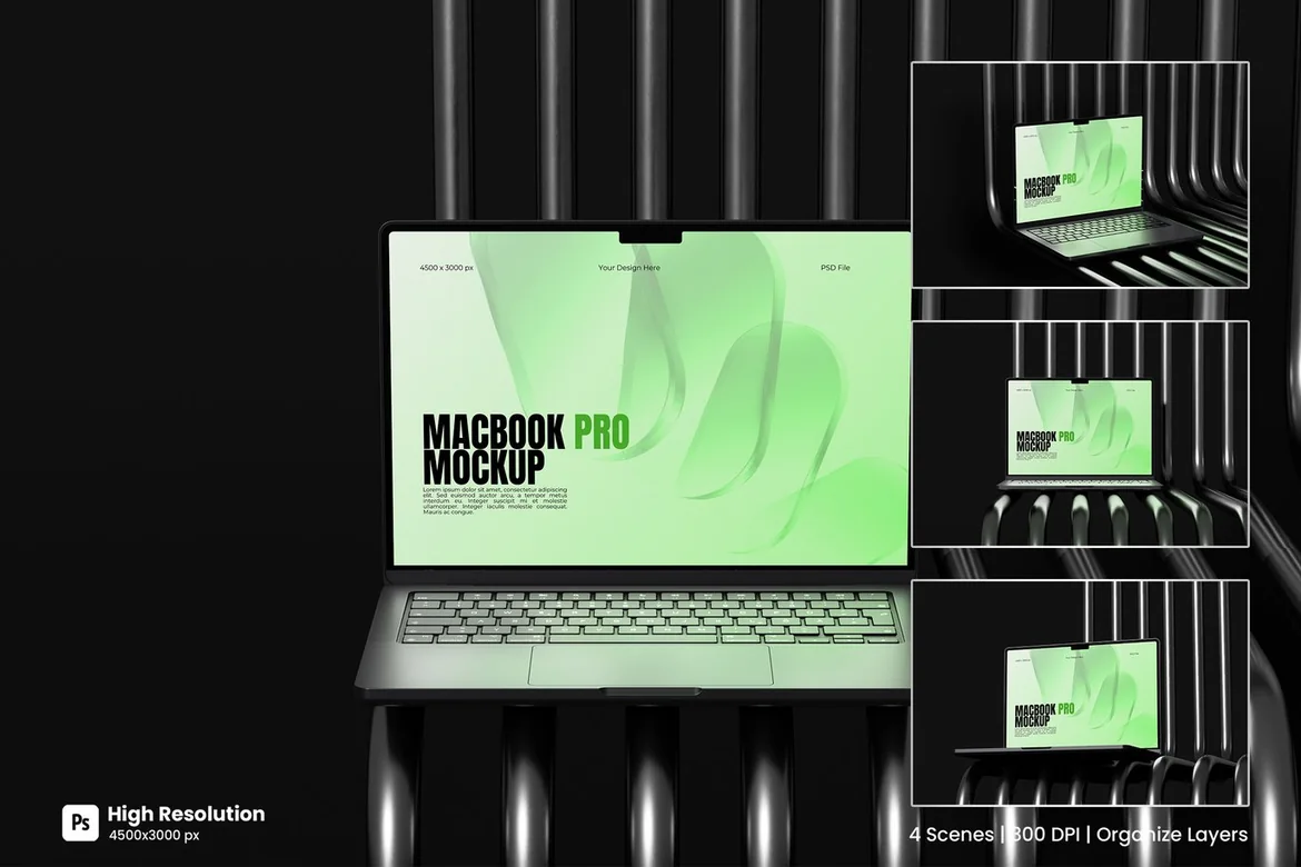 MacBook展示 PSD样机素材