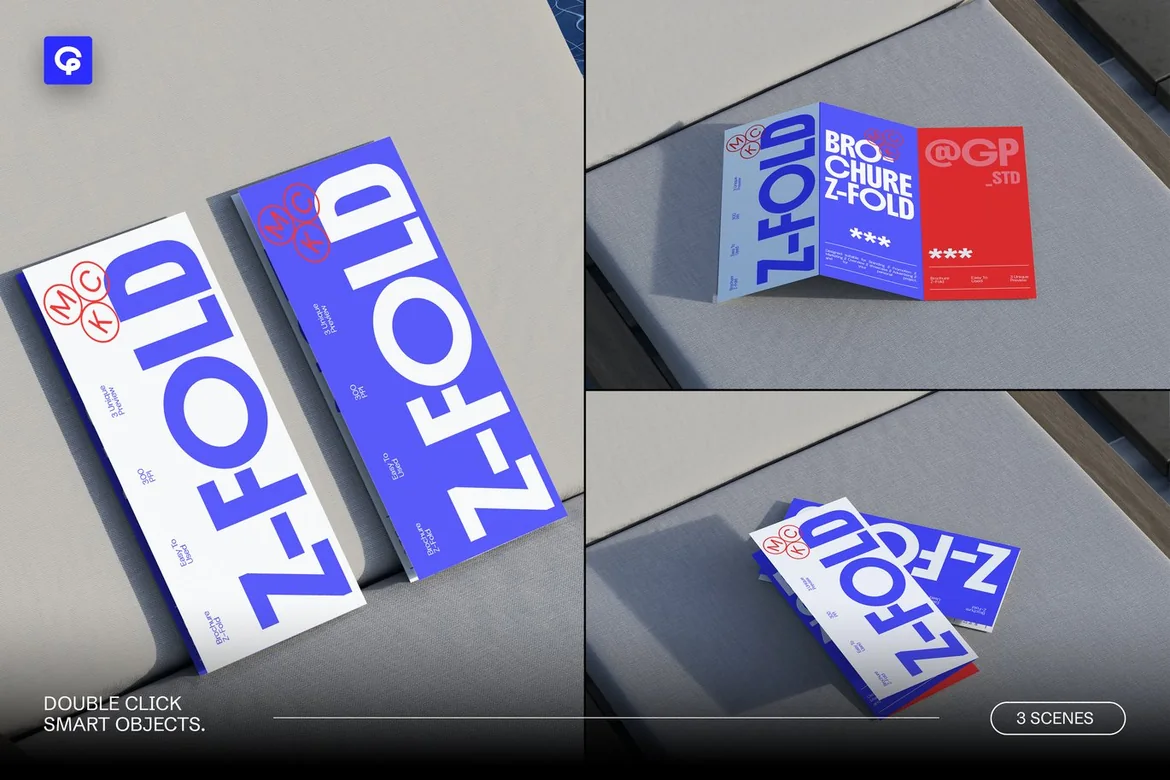 Z折页宣传册样机006 PSD样机素材