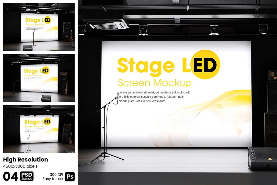 舞台LED屏幕样机LED PSD样机素材