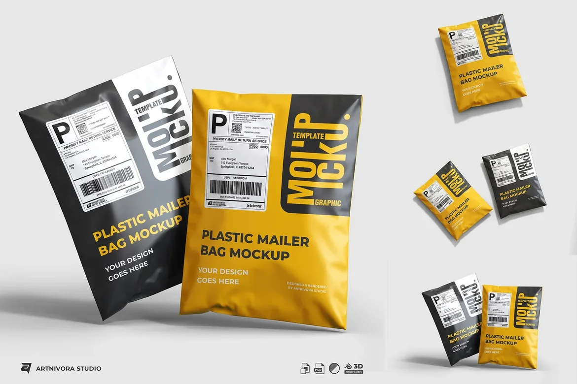 塑料快递袋 PSD样机素材